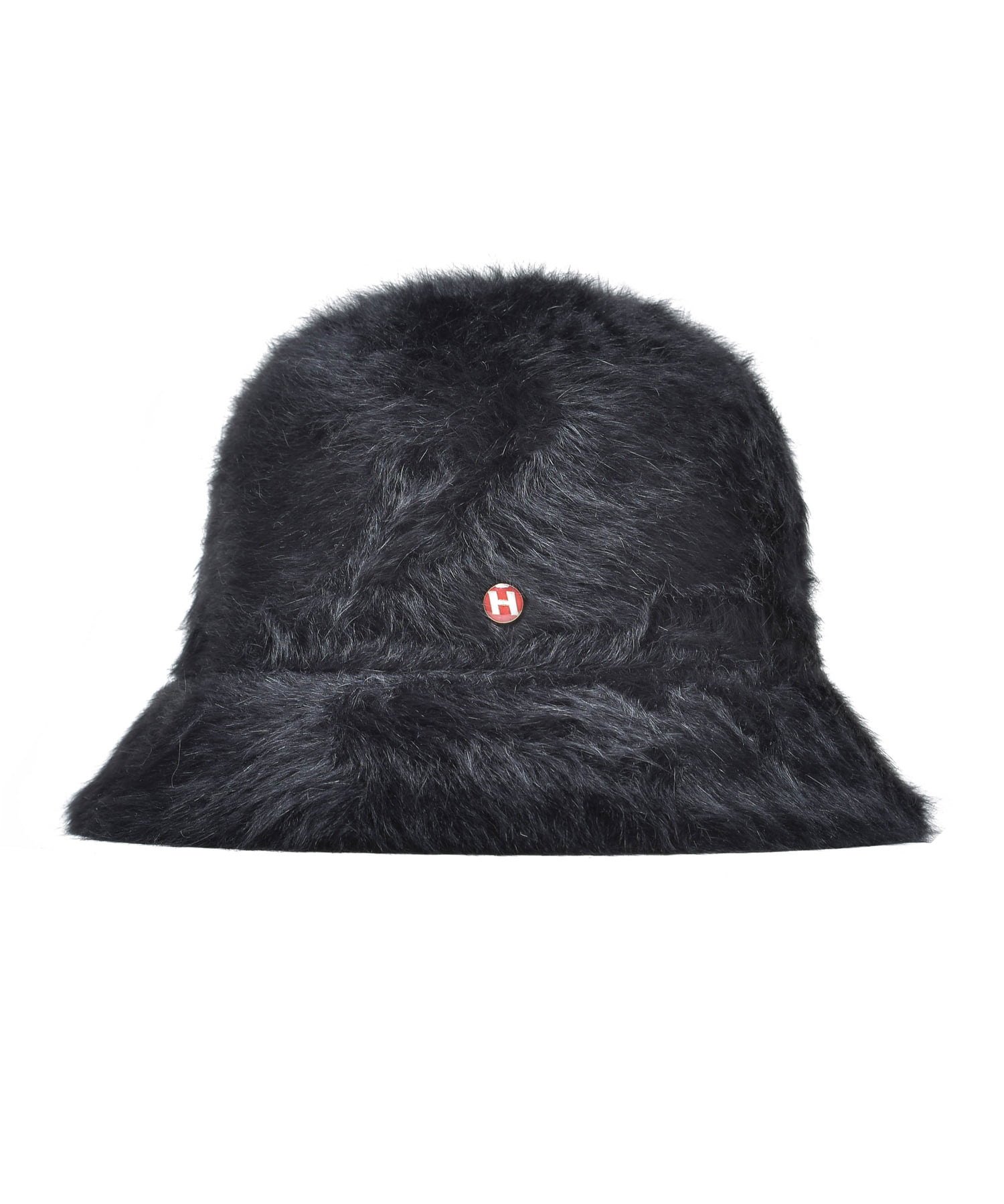 H fur bucket hat_black